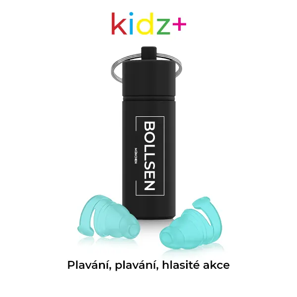Špunty do uší Kidz+ pro děti - koupání, plavání, hlasité akce